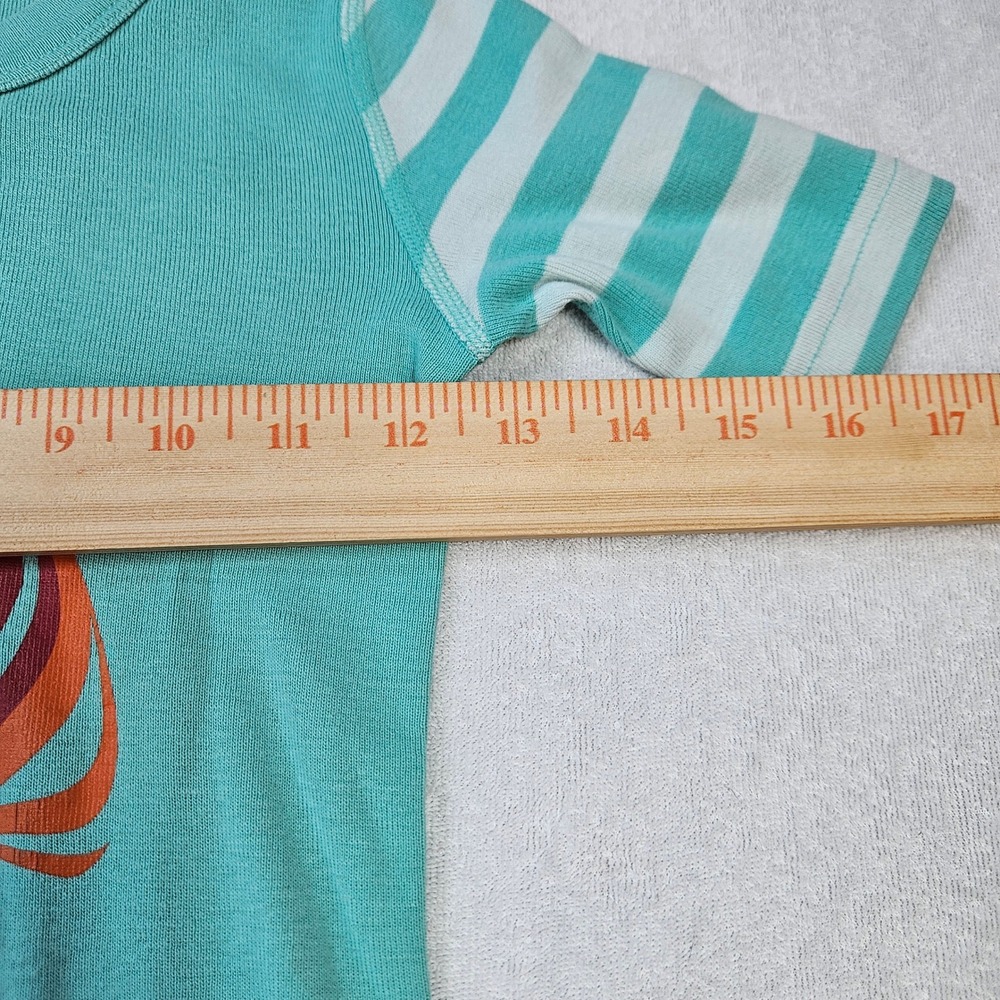 Hanna Andersson Disney Ariel Little Mermaid Organic Pajama Top Aqua Kids 8 - Picture 4 of 6